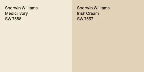 SW 7558 Medici Ivory vs SW 7537 Irish Cream