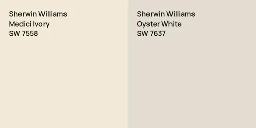 SW 7558 Medici Ivory vs SW 7637 Oyster White