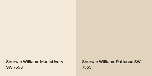 SW 7558 Medici Ivory vs SW 7555 Patience