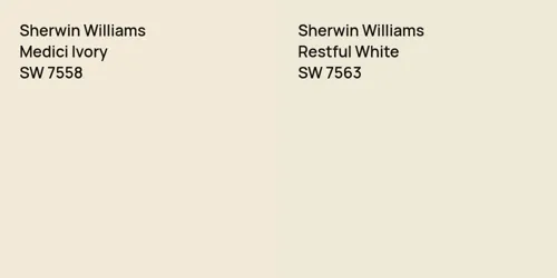 SW 7558 Medici Ivory vs SW 7563 Restful White