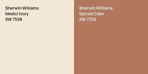 SW 7558 Medici Ivory vs SW 7702 Spiced Cider