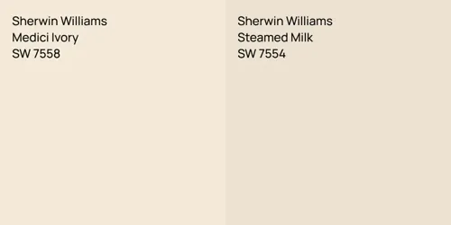 SW 7558 Medici Ivory vs SW 7554 Steamed Milk