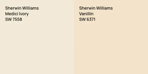 SW 7558 Medici Ivory vs SW 6371 Vanillin