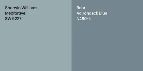 SW 6227 Meditative vs N480-5 Adirondack Blue