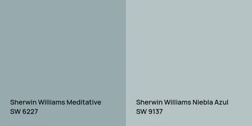 SW 6227 Meditative vs SW 9137 Niebla Azul