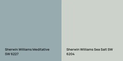 SW 6227 Meditative vs SW 6204 Sea Salt