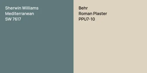 SW 7617 Mediterranean vs PPU7-10 Roman Plaster