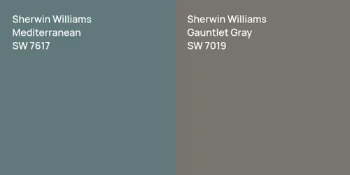 SW 7617 Mediterranean vs SW 7019 Gauntlet Gray