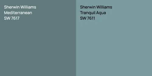 SW 7617 Mediterranean vs SW 7611 Tranquil Aqua