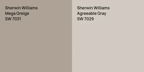 SW 7031 Mega Greige vs SW 7029 Agreeable Gray