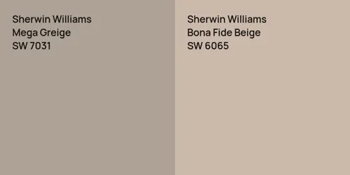 SW 7031 Mega Greige vs SW 6065 Bona Fide Beige