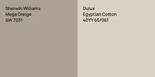 SW 7031 Mega Greige vs 40YY 65/061 Egyptian Cotton