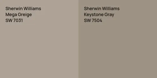 SW 7031 Mega Greige vs SW 7504 Keystone Gray