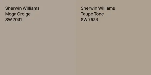 SW 7031 Mega Greige vs SW 7633 Taupe Tone