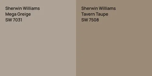 SW 7031 Mega Greige vs SW 7508 Tavern Taupe