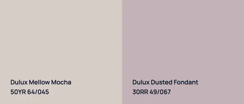 50YR 64/045 Mellow Mocha vs 30RR 49/067 Dusted Fondant