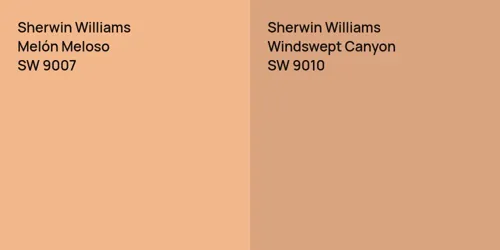 SW 9007 Melón Meloso vs SW 9010 Windswept Canyon