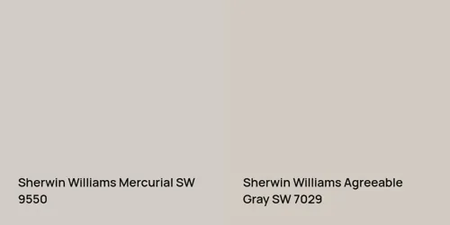 SW 9550 Mercurial vs SW 7029 Agreeable Gray