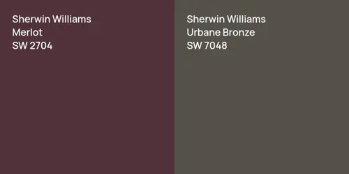 SW 2704 Merlot vs SW 7048 Urbane Bronze