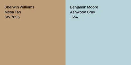 SW 7695 Mesa Tan vs 1654 Ashwood Gray