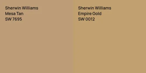 SW 7695 Mesa Tan vs SW 0012 Empire Gold