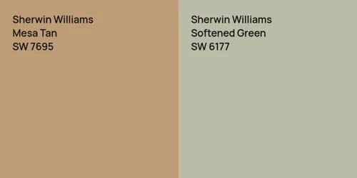 SW 7695 Mesa Tan vs SW 6177 Softened Green