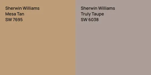 SW 7695 Mesa Tan vs SW 6038 Truly Taupe