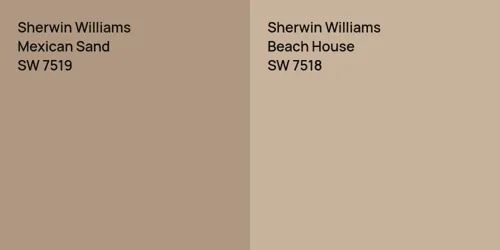 SW 7519 Mexican Sand vs SW 7518 Beach House