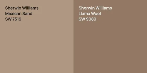 SW 7519 Mexican Sand vs SW 9089 Llama Wool