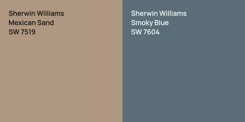 SW 7519 Mexican Sand vs SW 7604 Smoky Blue