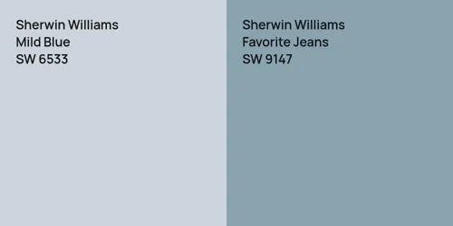 SW 6533 Mild Blue vs SW 9147 Favorite Jeans