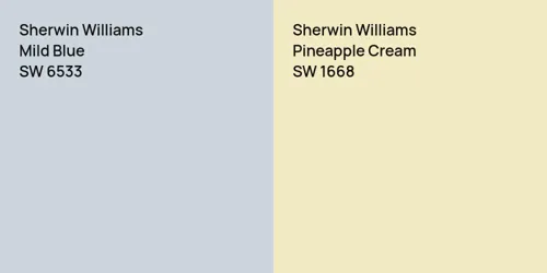 SW 6533 Mild Blue vs SW 1668 Pineapple Cream