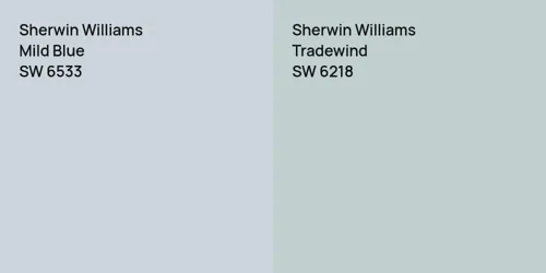 SW 6533 Mild Blue vs SW 6218 Tradewind