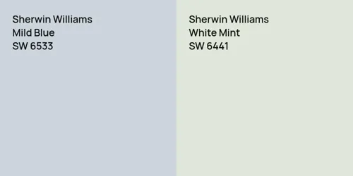 SW 6533 Mild Blue vs SW 6441 White Mint