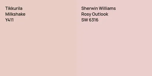 Y411 Milkshake vs SW 6316 Rosy Outlook