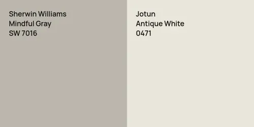 SW 7016 Mindful Gray vs 0471 Antique White