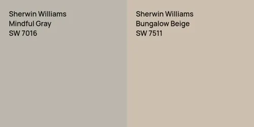 SW 7016 Mindful Gray vs SW 7511 Bungalow Beige