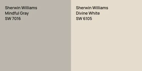 SW 7016 Mindful Gray vs SW 6105 Divine White