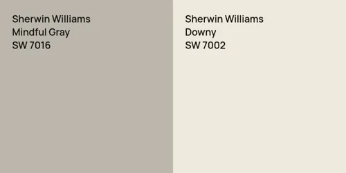 SW 7016 Mindful Gray vs SW 7002 Downy