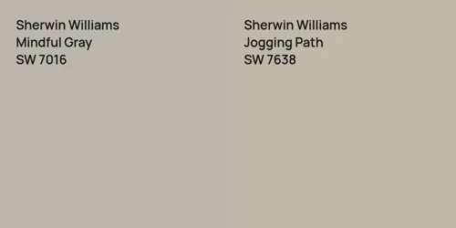 SW 7016 Mindful Gray vs SW 7638 Jogging Path