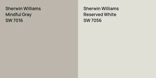 SW 7016 Mindful Gray vs SW 7056 Reserved White