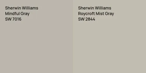 SW 7016 Mindful Gray vs SW 2844 Roycroft Mist Gray