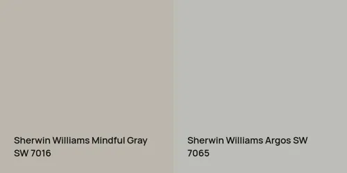 SW 7016 Mindful Gray vs SW 7065 Argos