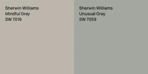 SW 7016 Mindful Gray vs SW 7059 Unusual Gray