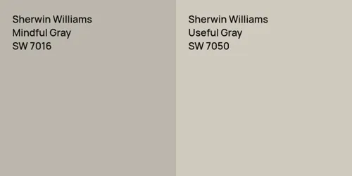 SW 7016 Mindful Gray vs SW 7050 Useful Gray