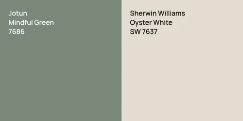 7686 Mindful Green vs SW 7637 Oyster White