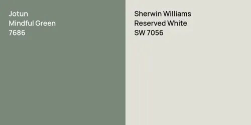 7686 Mindful Green vs SW 7056 Reserved White