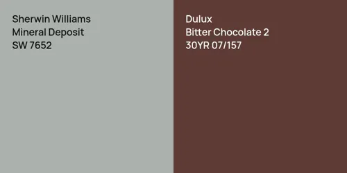 SW 7652 Mineral Deposit vs 30YR 07/157 Bitter Chocolate 2