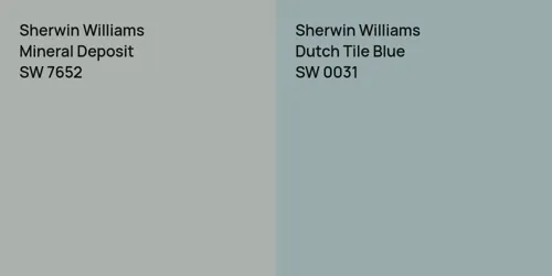 SW 7652 Mineral Deposit vs SW 0031 Dutch Tile Blue