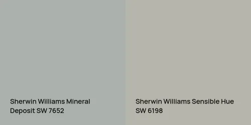 SW 7652 Mineral Deposit vs SW 6198 Sensible Hue